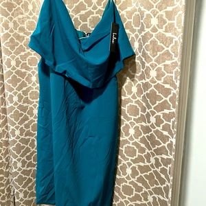Teal strapless lulus cocktail dress NEW